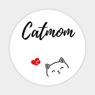 Catmom design with cute cat and hearts Magnet